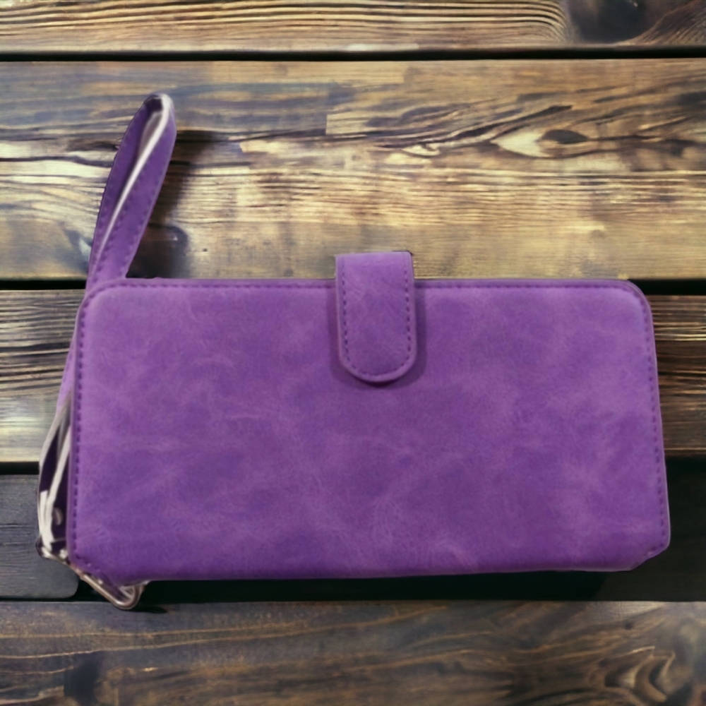 Purple wallet with detachable phone case for galaxy S20+/S20+5g